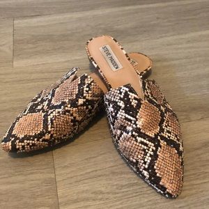 Steve Madden Snakeprint Studded Mules